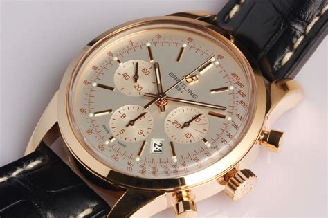 breitling 18k rose gold watch|breitling gold watch price.